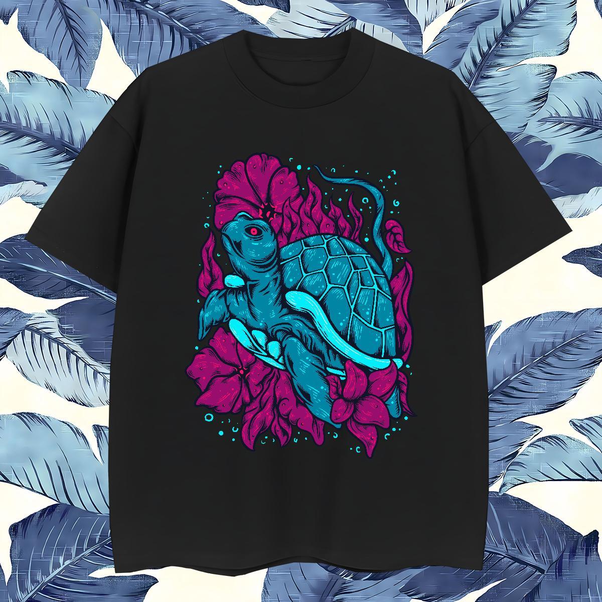 Loose Mens Tshirts 230g Cotton Mens T Shirts Anime Printing Street Crew Neck Breathable Floral Print 2024 DIY Top Tees