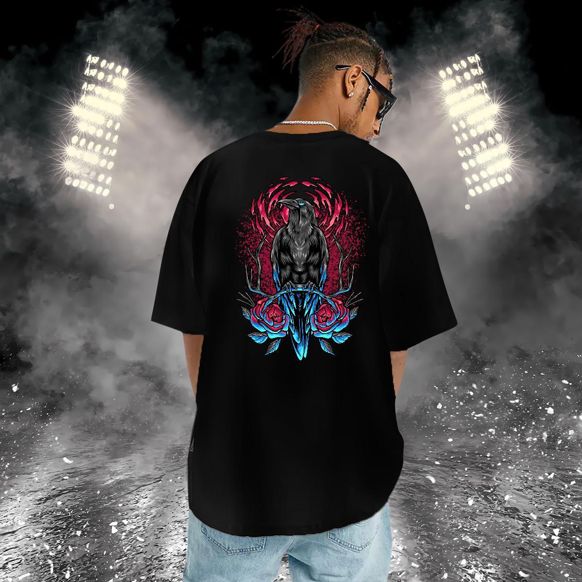 Brand Man T Shirts 100% Cotton 230g eagle Anime Printing Street Tops Tees Crew Neck Breathable Cool Design Men Tees DIY Logo Oversized