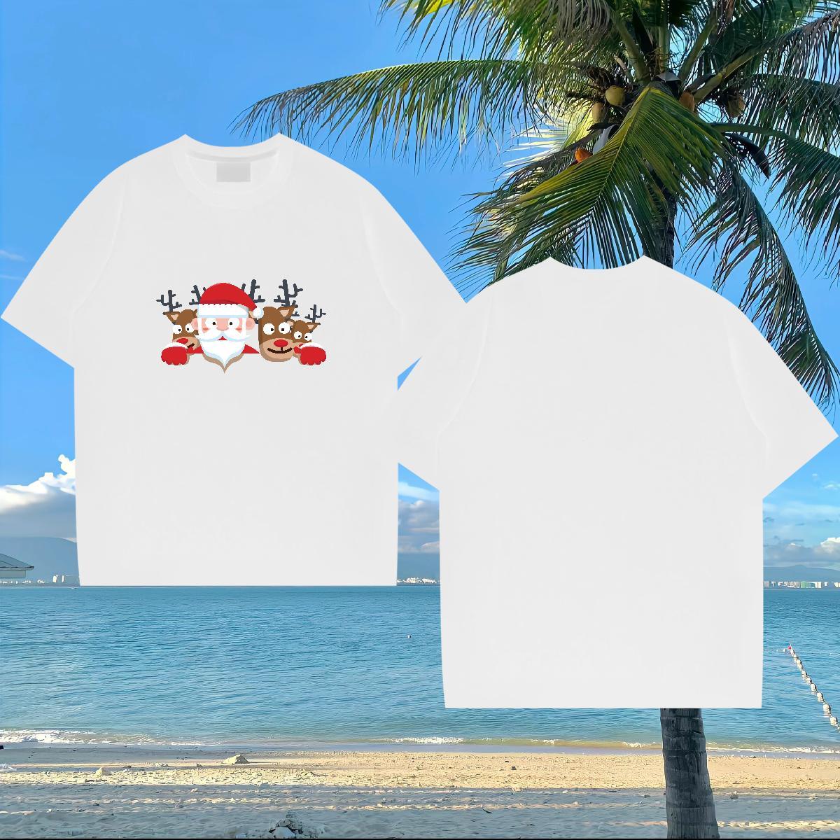 2024 New T-Shirts 230g Cotton Casual Daily Wear Clothings Short Sleeve O-Neck Loose Mens Tshirts Skull