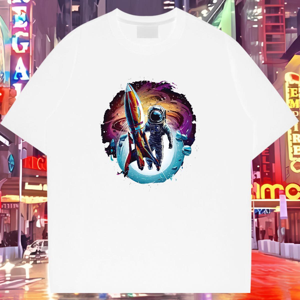 T-Shirts for Men 230g Pure Cotton universe Daily Wear O Neck Short Sleeves Black White Men Clothes T-Shirt Factory Direct TOP Quality Tees Shirts