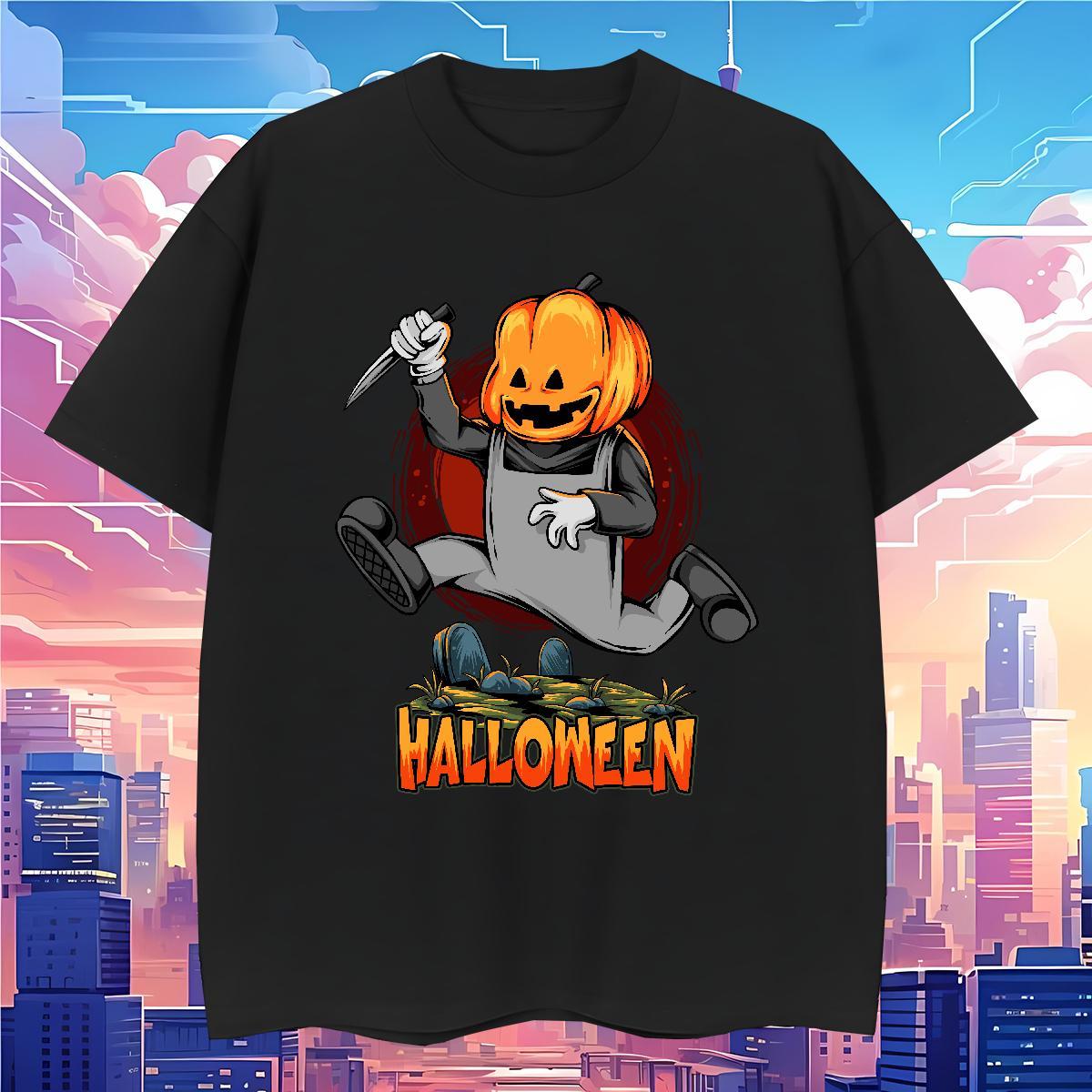 T shirt 230g 100% Cotton pumpkin Daily Wear Crew Neck Breathable Anime Tshirt for Man Woman Classic Casual Cool Clothings