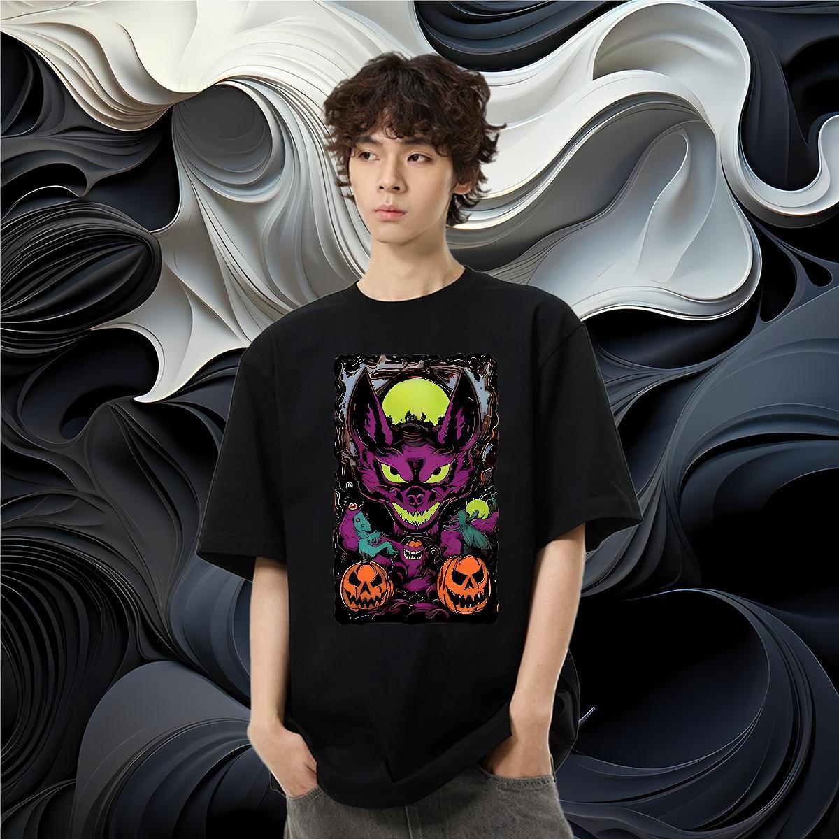 DIY T-Shirts 230g Pure Cotton pumpkin Home Outdoor Tops Breathable Short Sleeve Cool Design Tshirt for Man Woman Oversized 3XL 4XL