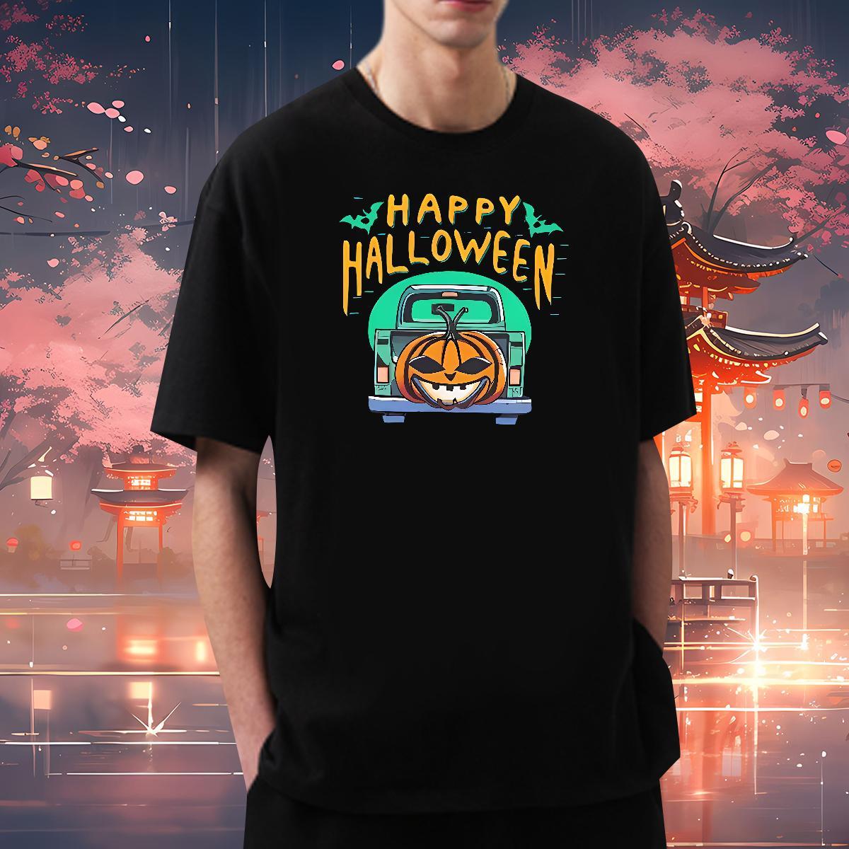 Fashion Mens T Shirts 230g Pure Cotton pumpkin Casual Daily Wear Tops Tees Breathable Short Sleeve High Quality Men Tshirts Custom Anime