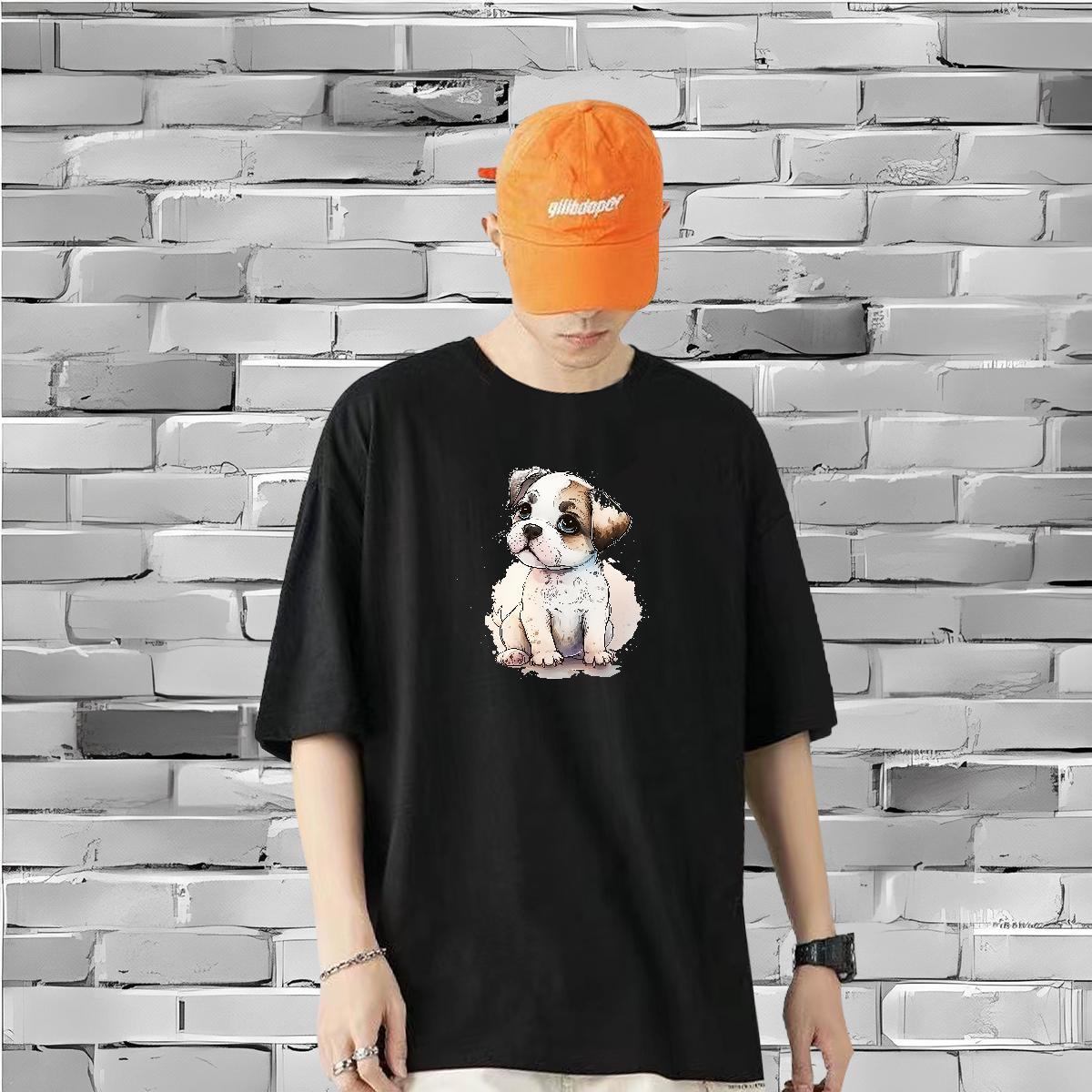Classic Casual Man T Shirts 100% Cotton 230g Daily Wear Polos O Neck Short Sleeves Cool Tshirt for Man Woman Custom Cartoon