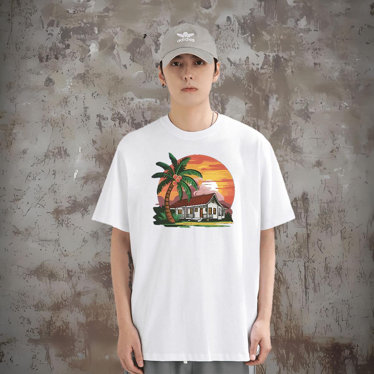 Men T Shirts 100% Cotton 230g tree Home Outdoor Crew Neck Custom Printed Mens Tshirts DIY Soft Tee Shirt