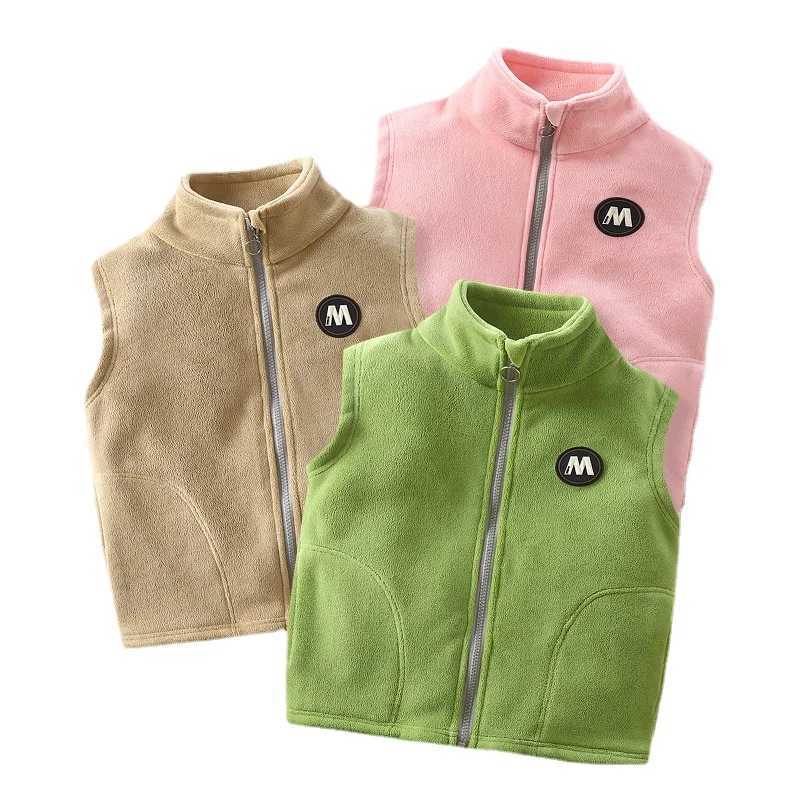 Winter childrens vest turtle neck fur baby girl boys clothing waist jacket wool jacket sleeveless jacket childrens snow jacket plus sizeW240724