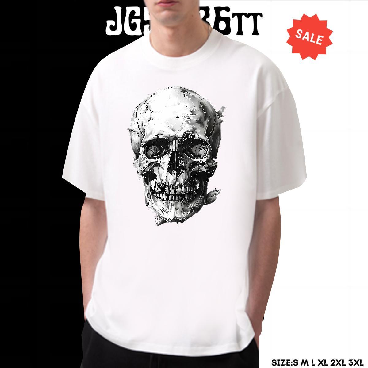 2024 Designer T Shirt For Man skull Polos 100% Cotton 230g High Street Hip Hop TOP Quality Cartoon Printing L-4XL Short Sleeve O-Neck Men Tees
