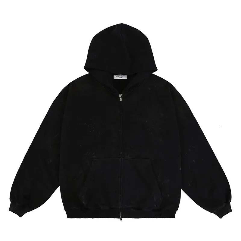 Wearing a faded loose zippered hoodie 240806