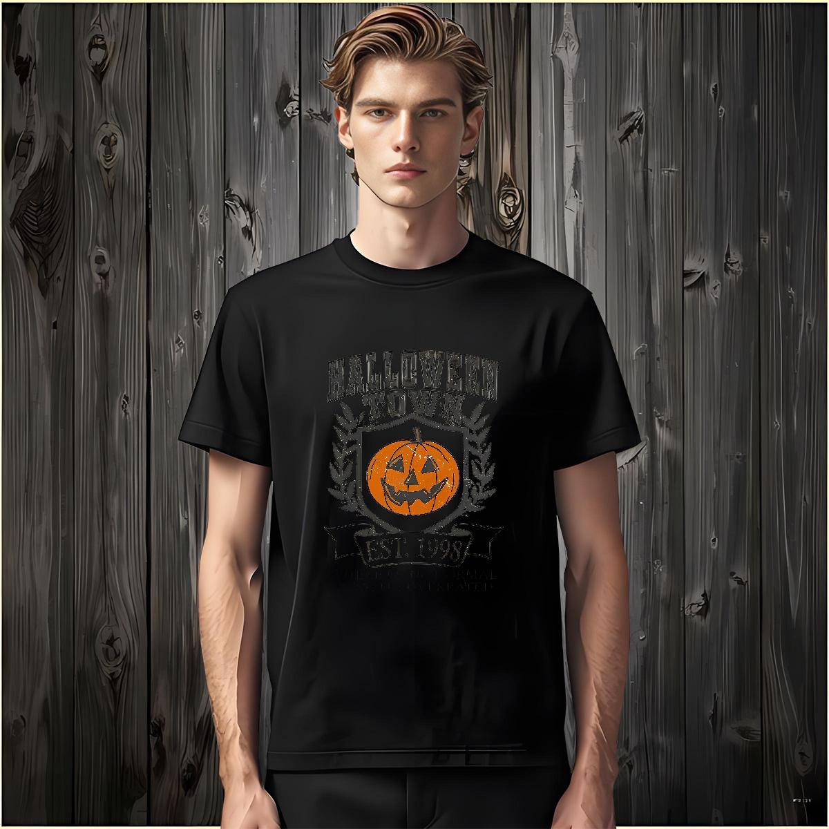 2024 T Shirts Men 230g 100% Cotton halloween Street Wear Top Tees Breathable Short Sleeve TOP Quality Men Tshirts Custom Big Size