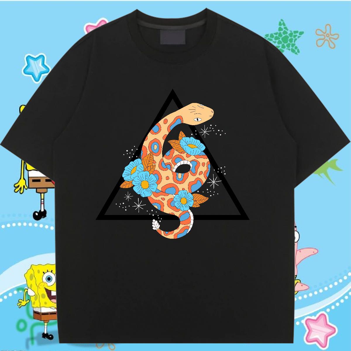 Designer Women T Shirts Crew Neck Couples T Shirts Black White snake Home Outdoor 100% Cotton 230g New Clothes