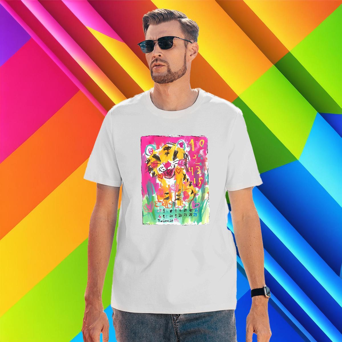 Cool Men Tees 230g 100% Cotton tiger T Shirt For Man Sport Crew Neck White Plus Size Fashion Top Tees