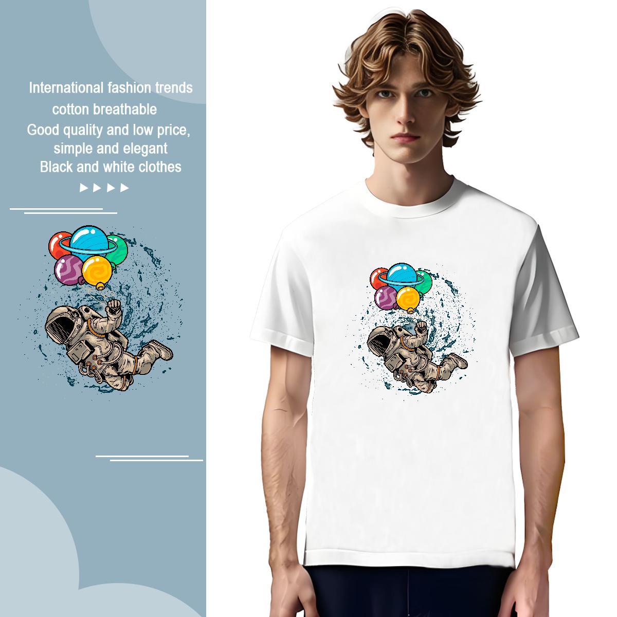 Mens T Shirts 100% Cotton 230g universe Summer Casual Breathable Short Sleeve DIY Logo Oversized Tshirts Classic Casual Free Shipping Top Tees