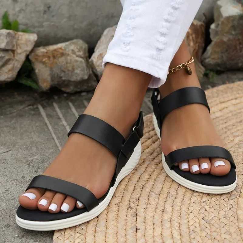 High Quality Womens Knit Elastic Cloth Wedge Sandals Slip on Lightweight Walking Sandals Women Plus Size Comfortable Summer Shoes Woman T241227