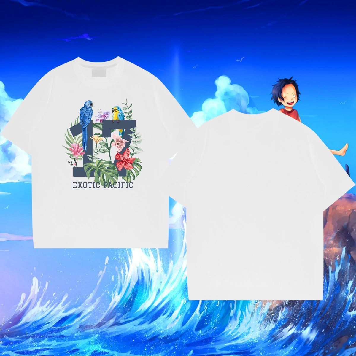 Fashion Design T-Shirts 230g 100% Cotton bird Outdoor Tops Tees Breathable Loose Men Tshirts Customized