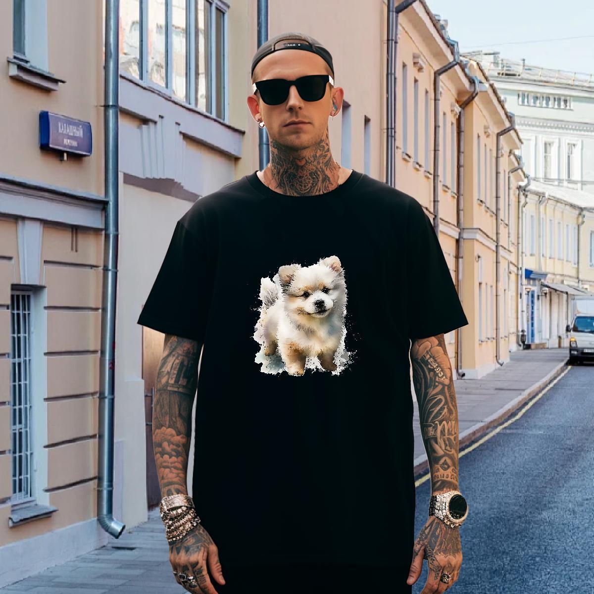 Mens T Shirts 230g Cotton Hip Hop Crew Neck Breathable Black Oversized Tshirts Brand Soft Tees