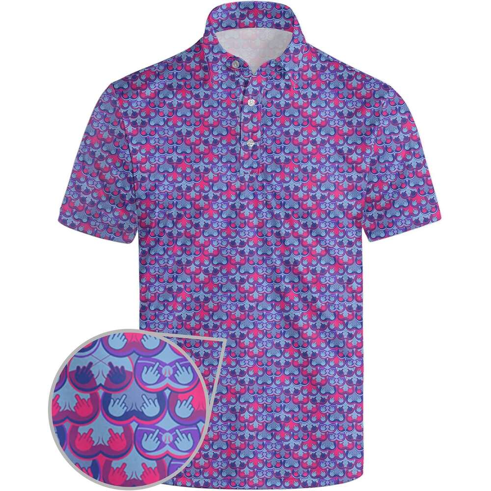 Fashion Mens Polo shirt for Men Funny Print Short Sleeve Shirts Performance Golf Polos shirts tshirt Casual tops summer clothes Short sleeve Free ship