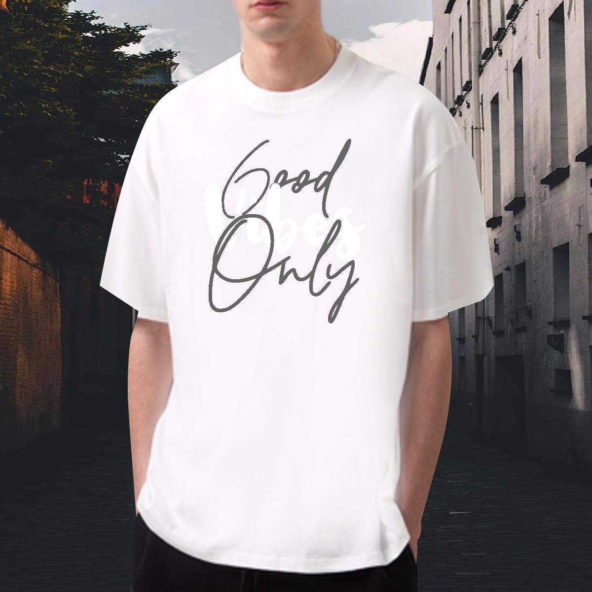 Cool Mens Tshirts 100% Cotton 230g Daily Outfit letter Anime Print Breathable Soft 2024 DIY T shirt Tees Shirts
