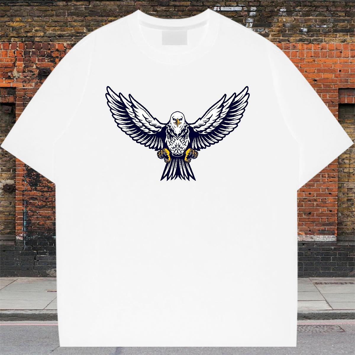New T-Shirts for Men 230g Pure Cotton eagle Sport Polos Breathable Short Sleeve High Quality Tshirt for Man Woman Plus Size Custom