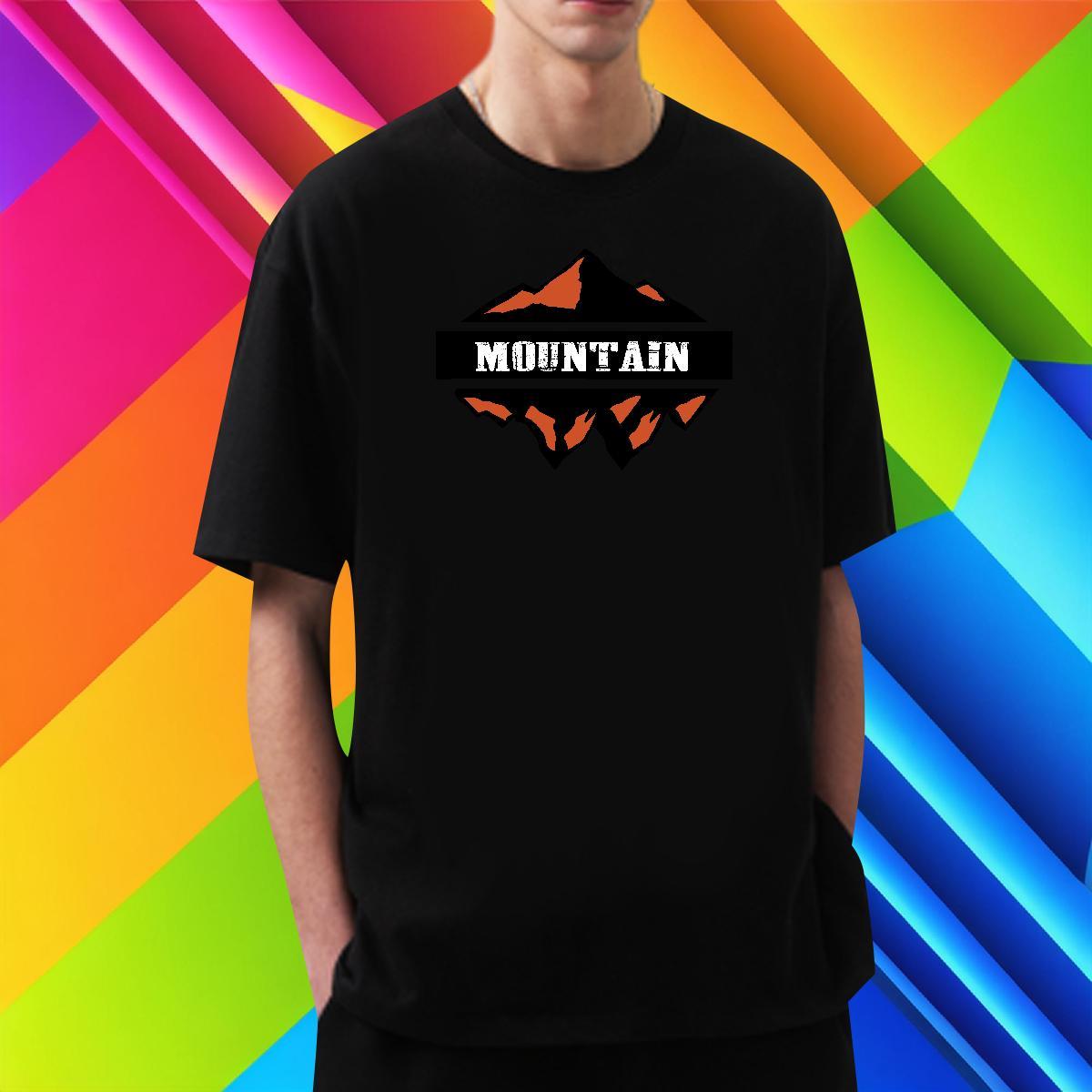 Brand Mens Tshirts 230g 100% Cotton Daily Wear mountains DIY Logo Oversized Breathable Short Sleeve Casual New T-Shirts for Men Tops