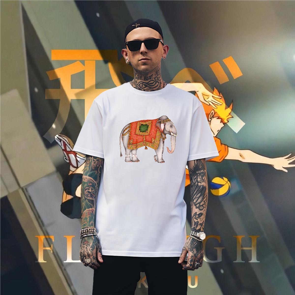 T Shirt For Man 230g Cotton elephant Street Wear Pure Cotton Customized Men Tees Classic Comfortable Tops Shirt