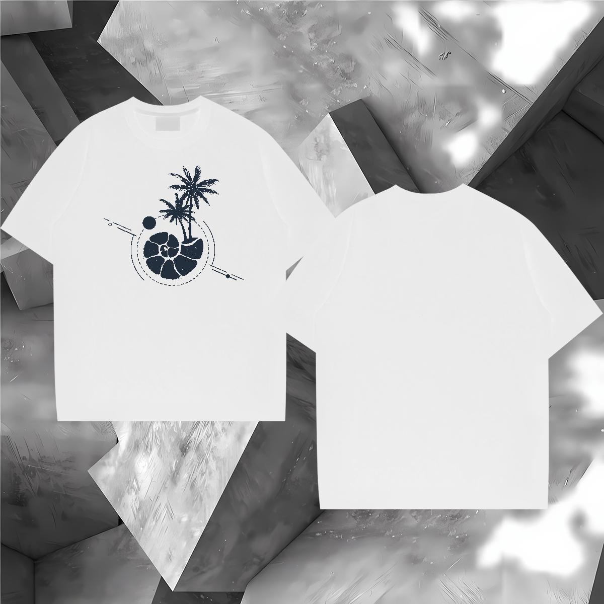 2024 DIY T Shirt For Man 230g Cotton tree Casual Beach Top Tees Breathable Soft Comfortable Men Tops Tees DIY Printed