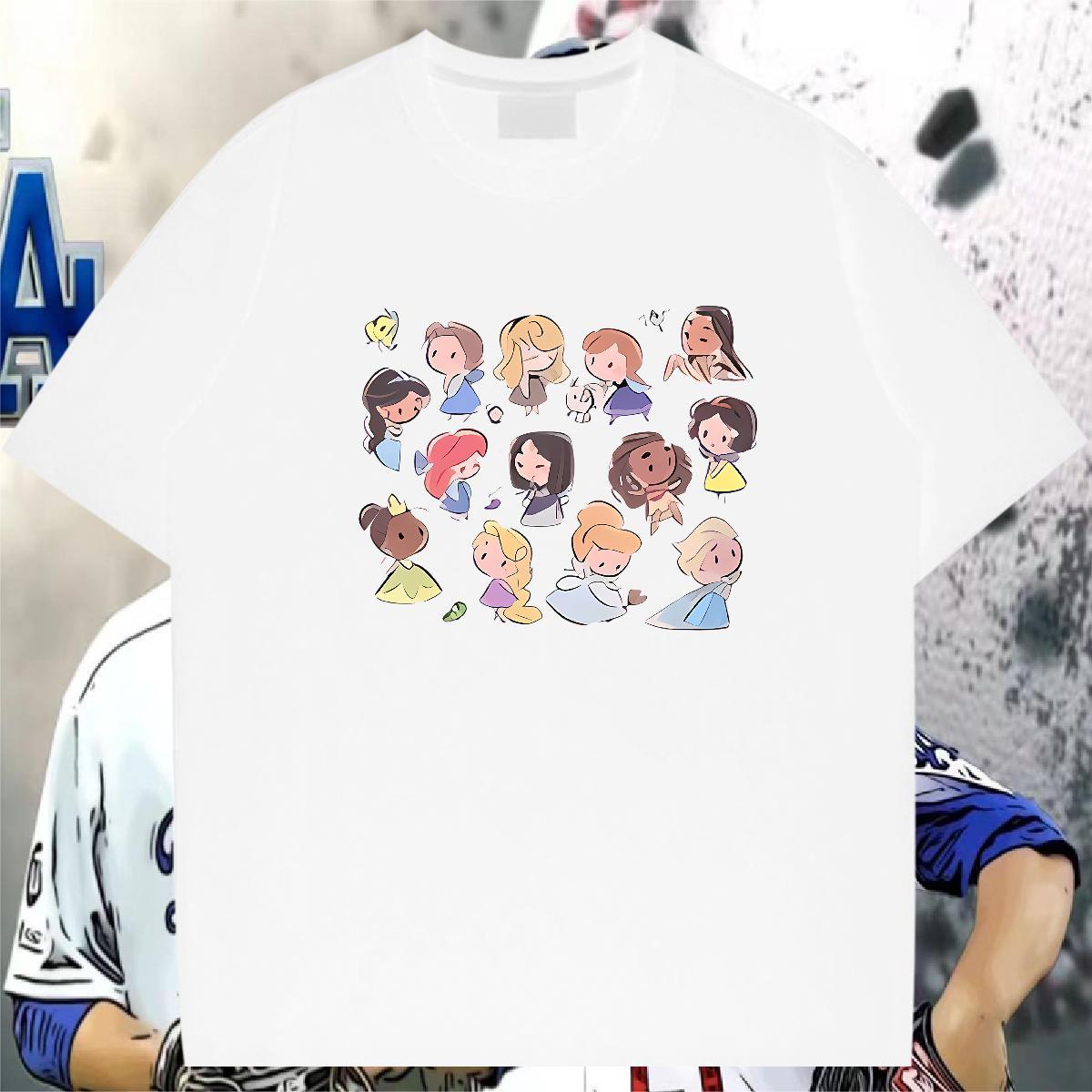 Man T Shirts 230g Cotton painting Street Casual O-Neck Short Sleeve Black White Men Tops Tees DIY Free Shipping Tee Shirt