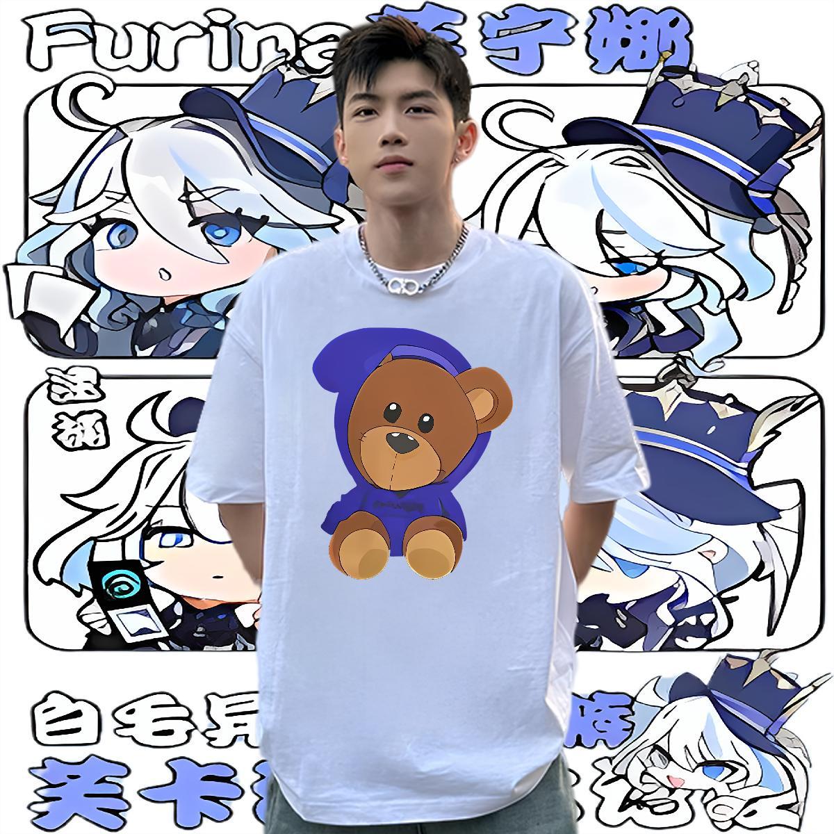 2024 DIY Man T Shirts 230g Cotton bear Beach Tops Shirt Short Sleeve O-Neck Wholesale Mens Tshirts Oversized 4XL