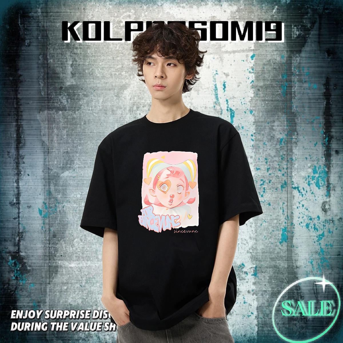 Brand Men Clothes T-Shirt 230g Cotton Outdoor letter Anime Print Breathable Crew Neck New Designer Mens T Shirts Tee Shirt