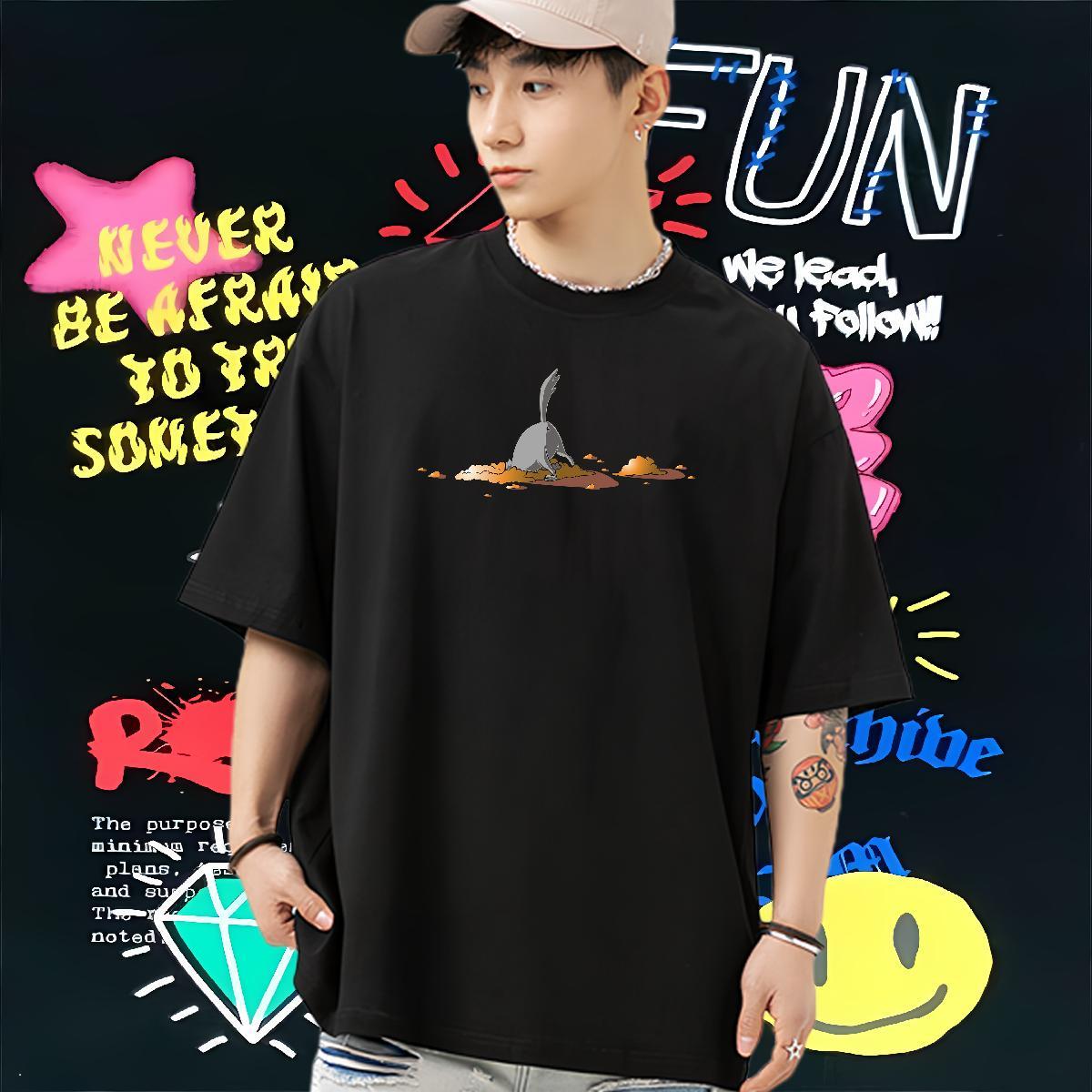 Fashion Casual Men T Shirts 230g Pure Cotton Dog Street Casual Polos Breathable Free Shipping Men Clothes T-Shirt DIY Printed