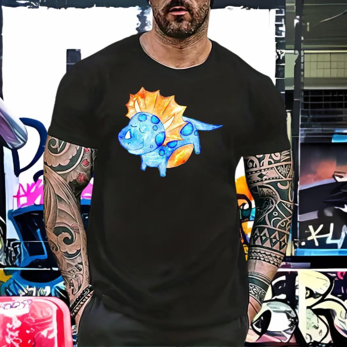 Mens T Shirts 100% Cotton 230g dog Hip Hop Street Breathable Short Sleeve Custom Print Oversized Men Tops Tees Fashion Casual Cool Top Tees