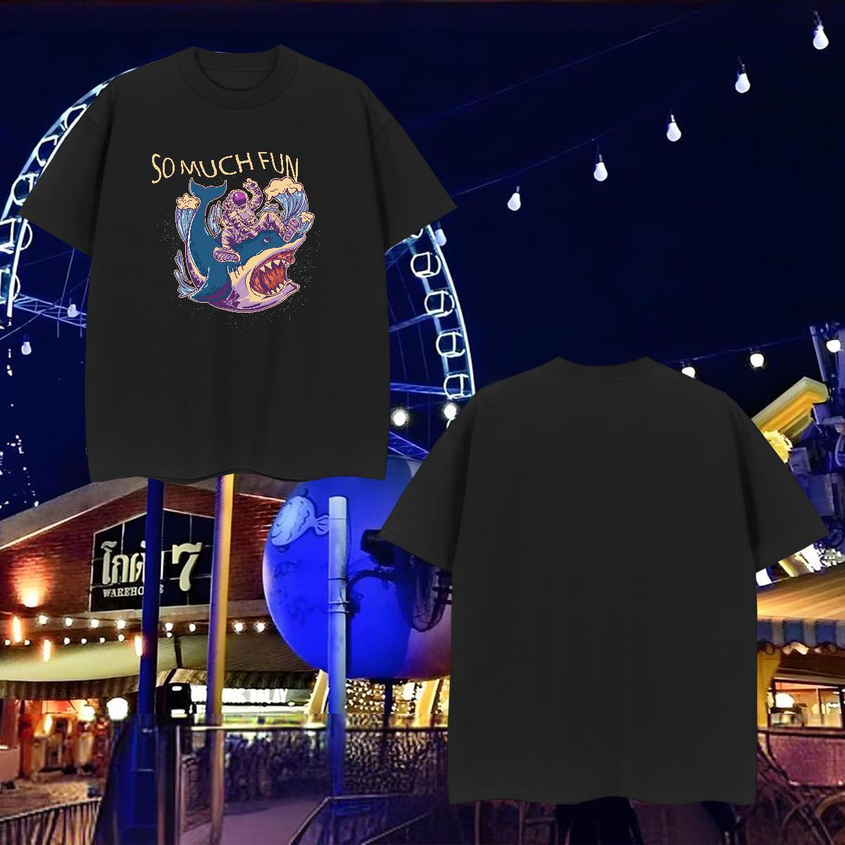 T-Shirts 230g Cotton cosmonaut Beach Pure Cotton DIY Logo Oversized Mens Tshirts Fashion Designer TOP Quality Tees Shirts