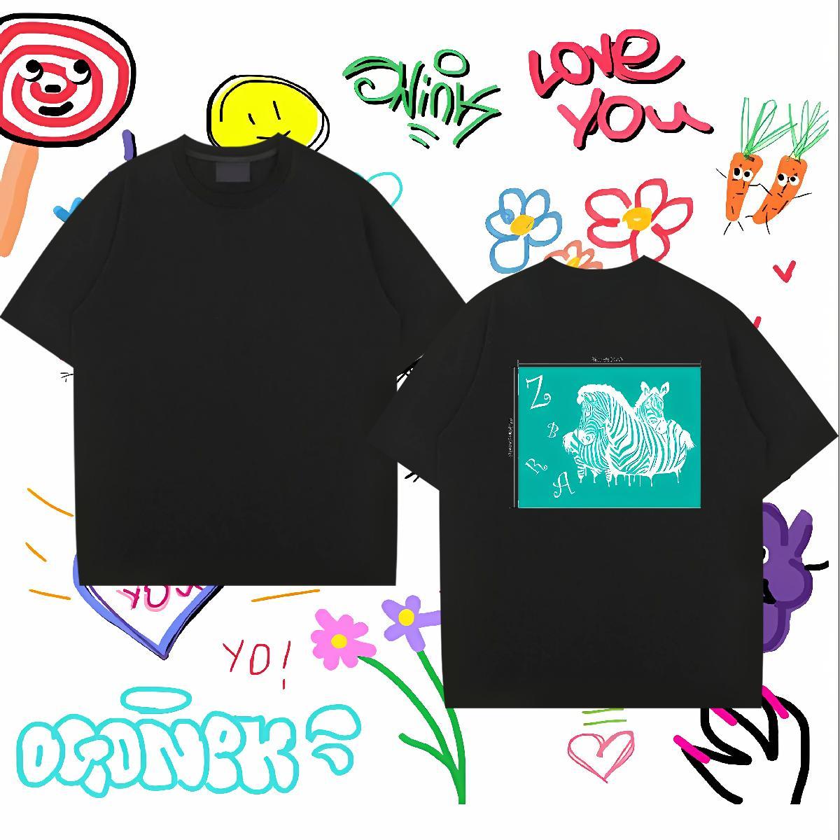Fashion Design T-Shirts for Men 230g Pure Cotton horse Sports Casual Tops Shirt Breathable Soft Classic Tshirt for Man Woman Plus Size Cartoon