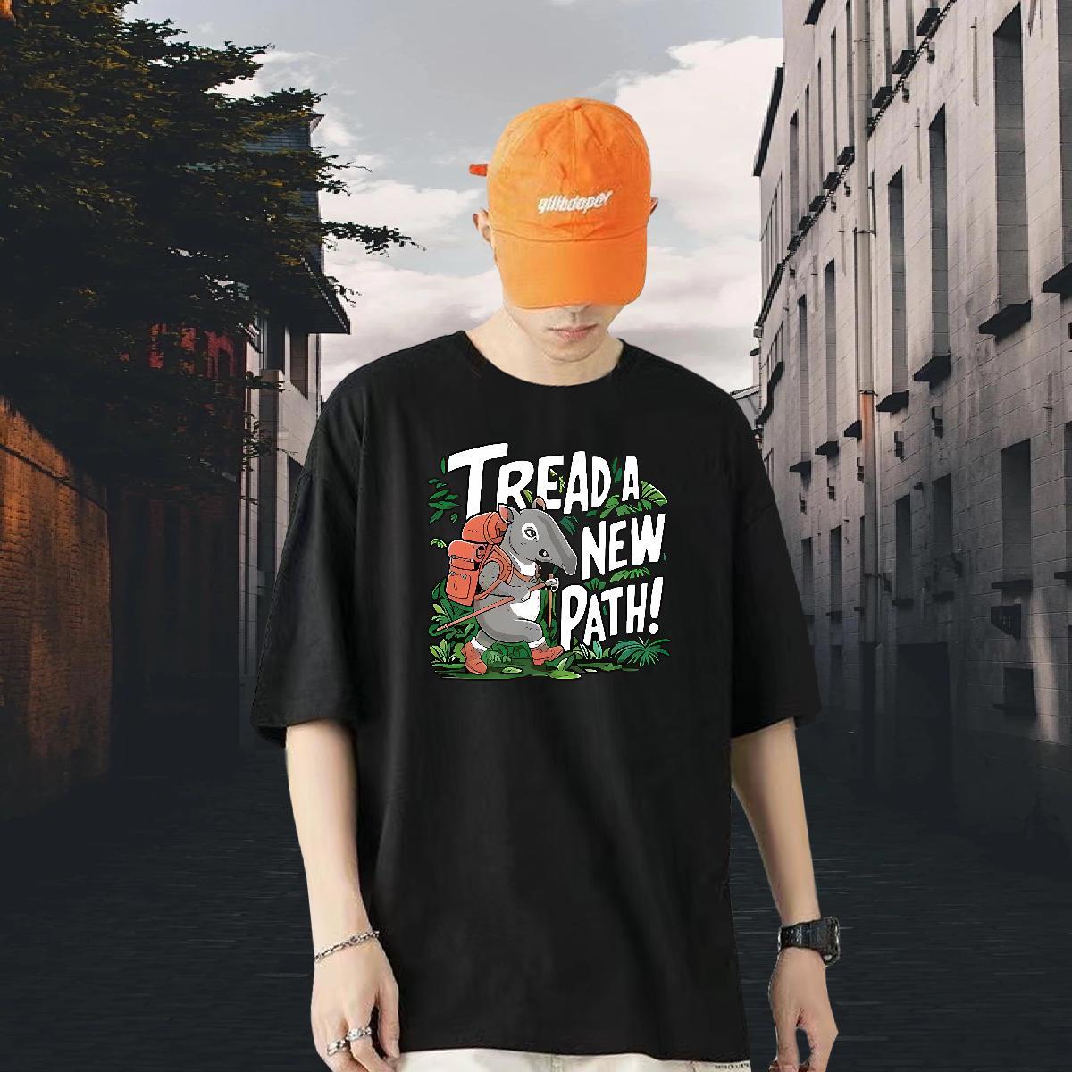 Classic T Shirt For Man 100% Cotton 230g rhinoceros Sport Clothes O Neck Short Sleeves Comfortable Tshirts Anime