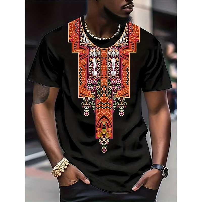 African Ethnic Style T-Shirts Tribal Dashiki 3D Print Mens Women Short Sleeve T Shirt Oversized Harajuku Y2k Tops Tees Clothing 240814