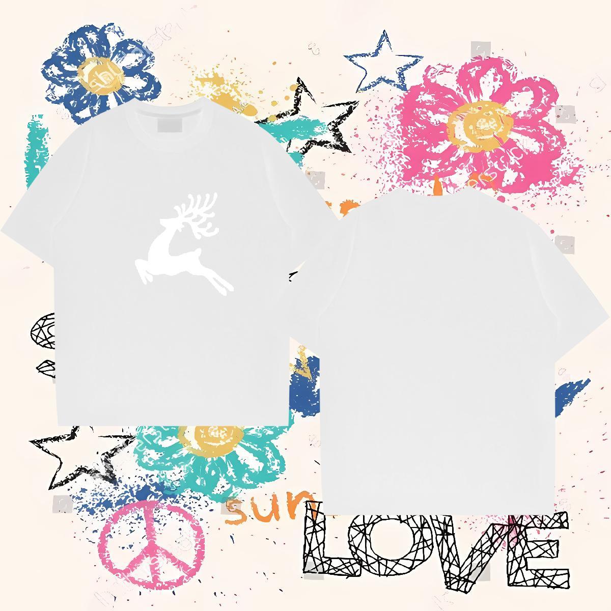 Designer T Shirts Men 230g 100% Cotton Christmas Daily Outfit Top Tees Crew Neck Comfortable Tshirt for Man Woman Cartoon Printing L-4XL