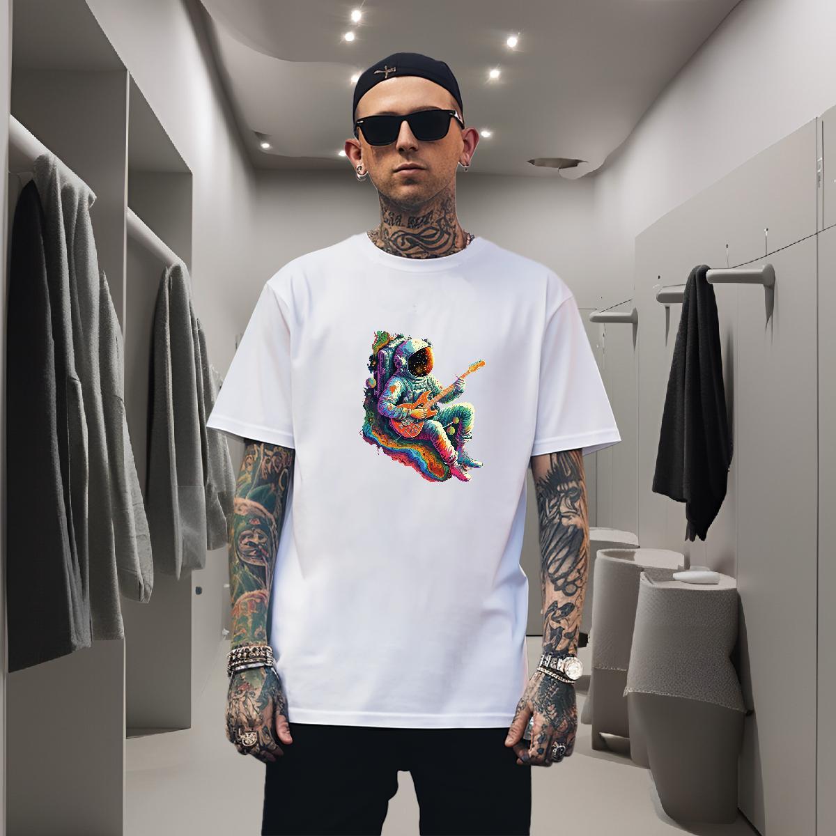 T Shirts Men 230g 100% Cotton universe Spring Summer Crew Neck Breathable DIY Men Tees DIY Customized Unisex Top Tees