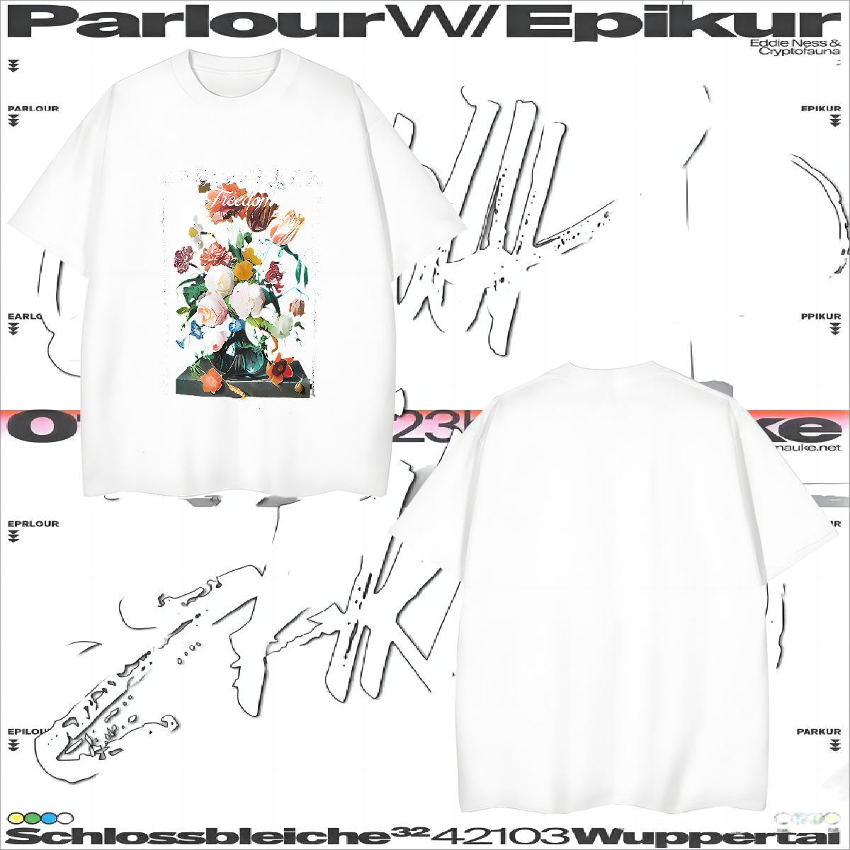 Fashion Designer Man T Shirts 100% Cotton 230g flower Daily Outfit Clothings O-Neck Short Sleeve Cool Tshirts Anime