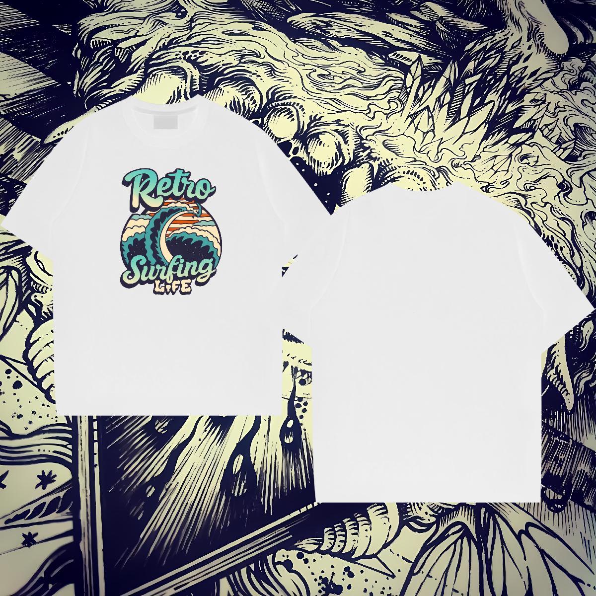 Loose Fit Men Tshirts 100% Cotton 230g Hip Hop Street beach Black White Breathable Crew Neck Stylist Man T Shirts Wear