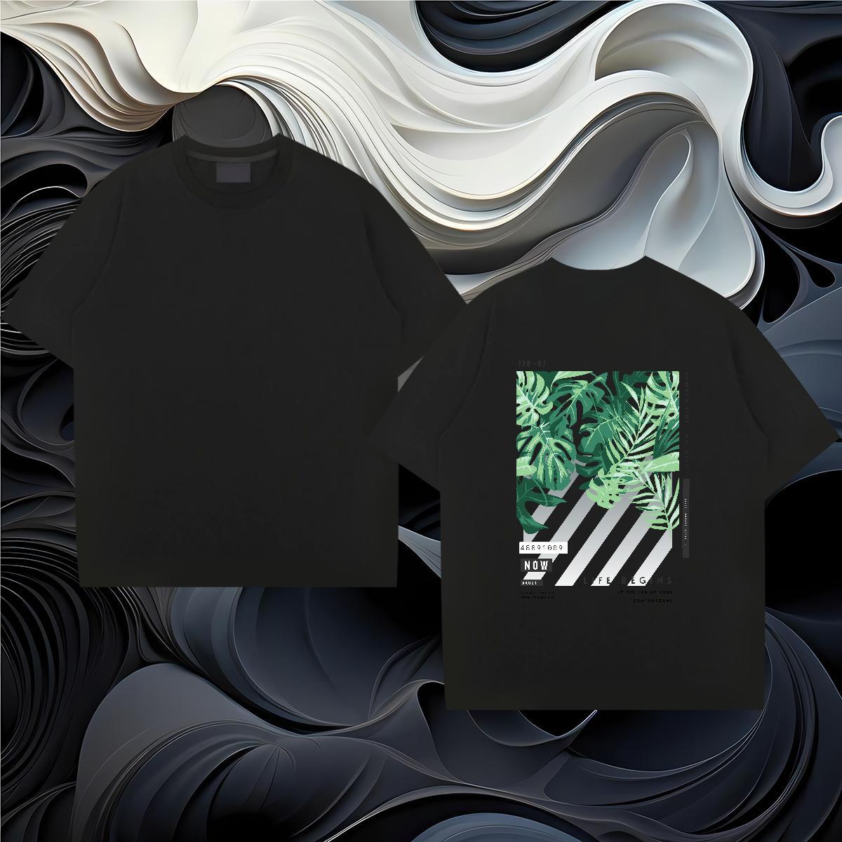 Designer T-Shirts for Men 230g Pure Cotton tree Street Casual Clothings O-Neck Short Sleeve Brand Men Clothes T-Shirt DIY Printed