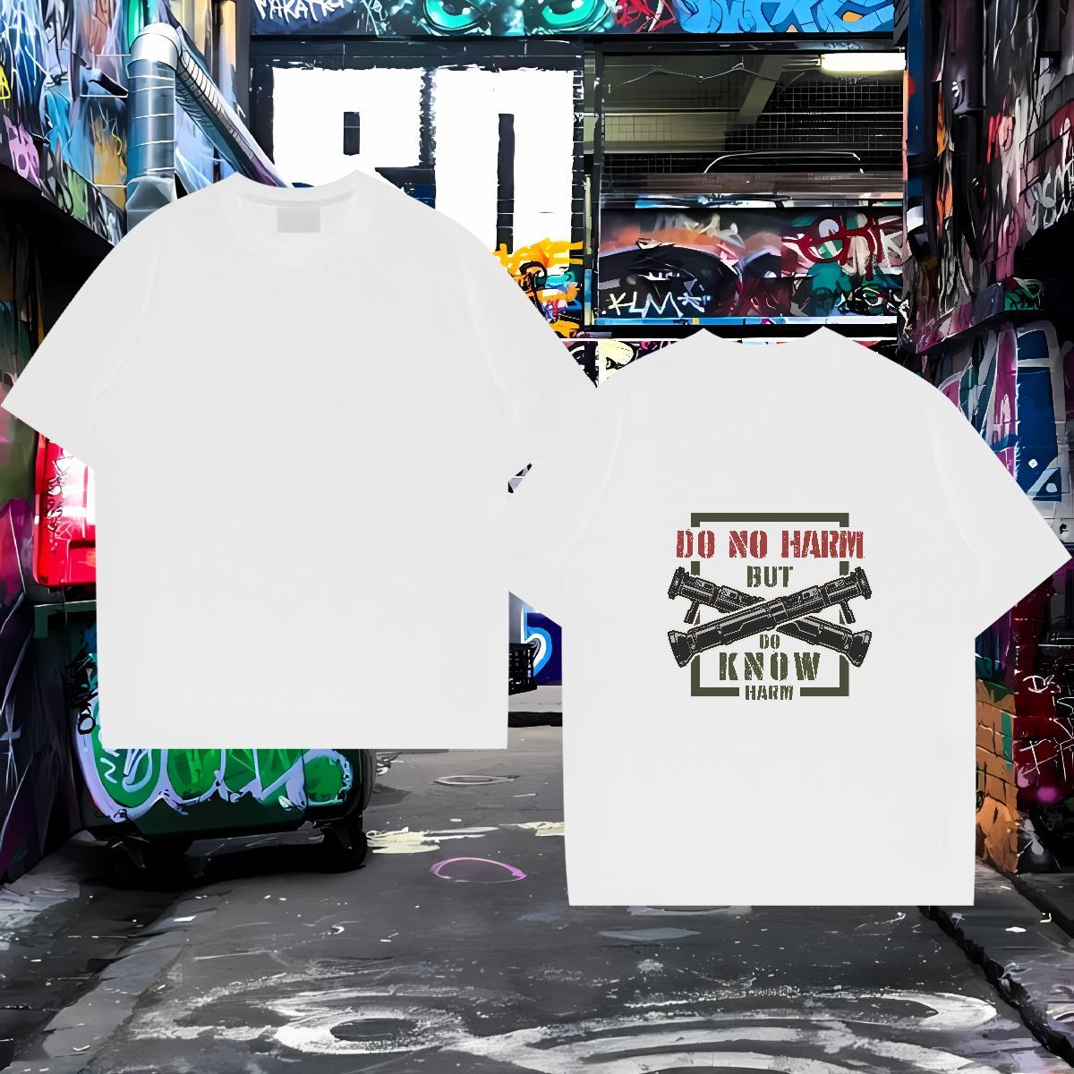 Cool Design Tshirt for Man Woman 230g 100% Cotton gun T-Shirts Hip Hop Breathable Anime Designer Polos