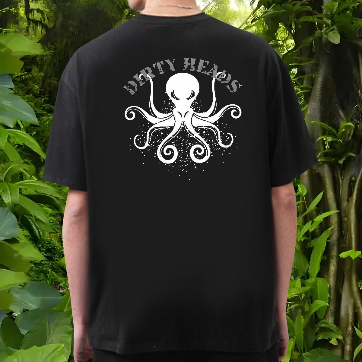 2024 T shirt 230g 100% Cotton octopus Daily Outfit Clothings Pure Cotton Classic Men Clothes T-Shirt Anime