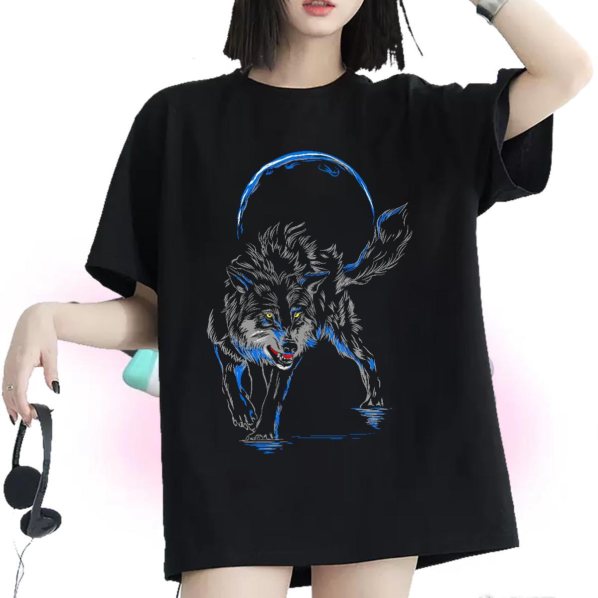 Comfortable T shirt Breathable Crew Neck Women Tshirts Skull wolf Beach 100% Cotton 230g Designer Tees Shirts