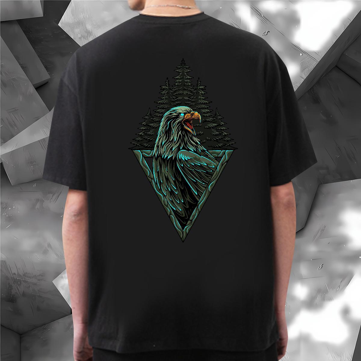 Unisex Men Clothes T-Shirt 230g Pure Cotton eagle Mens T Shirts Outdoor Short Sleeve Soft Asian Size Fashion Designer Tees