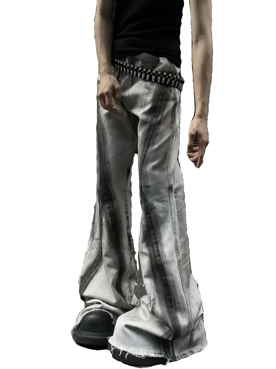 Womens Grey Gothic Bow Flare Jeans Harajuku Aesthetic Y2k Denim Trousers High Waist Cowboy Pants Vintage 2000s Trashy Clothes 240806