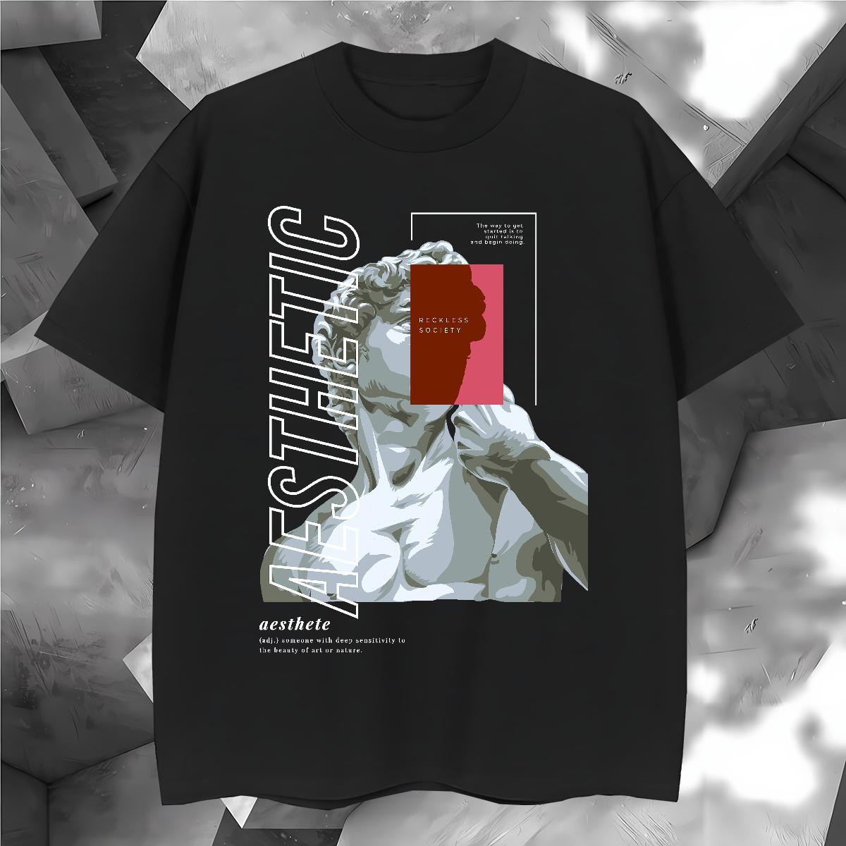 DIY Customized Men T Shirts 230g 100% Cotton Statue of David Casual Daily Wear Tops Shirt Breathable Short Sleeve Brand Tshirts Custom Print Oversized