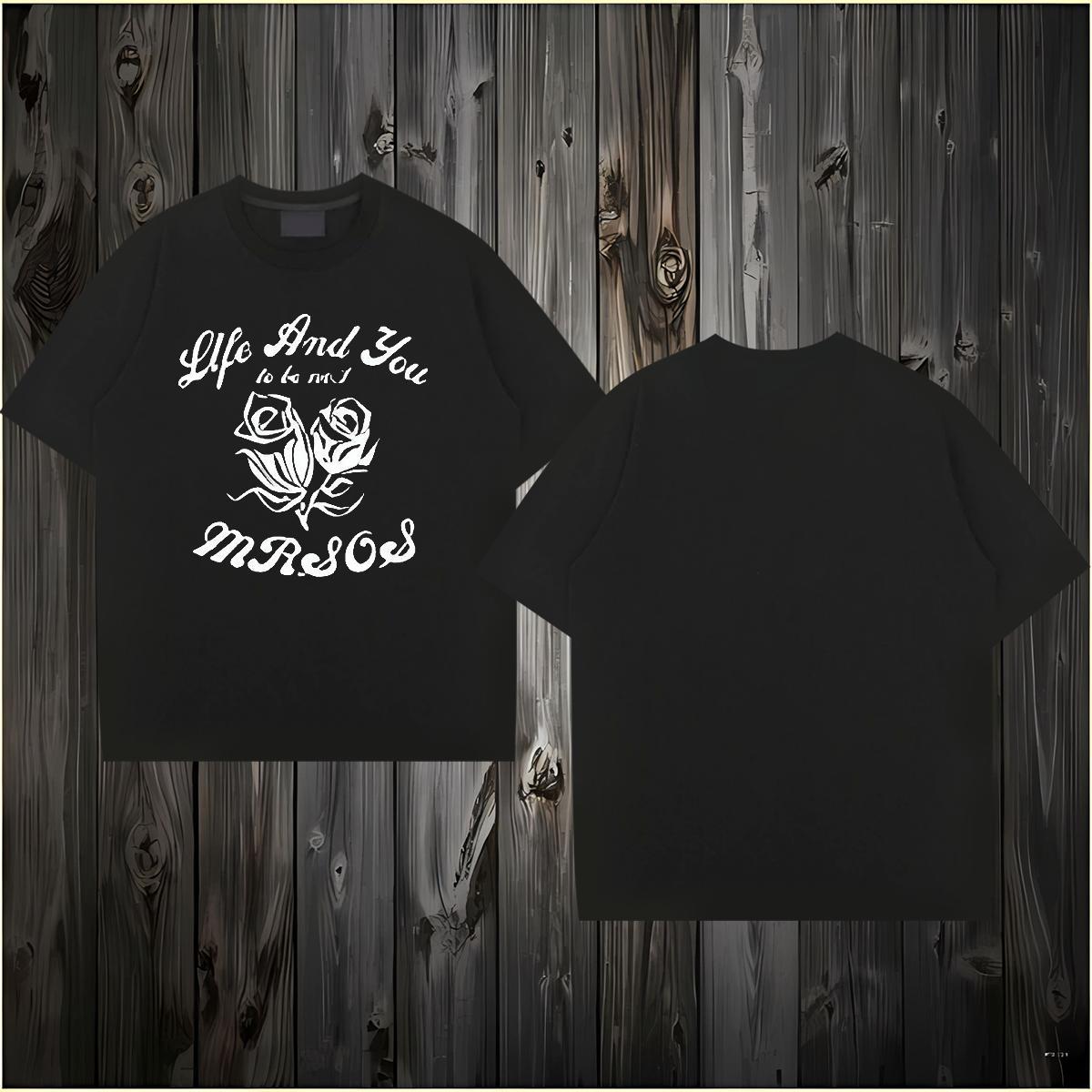 Fashion Designer T Shirts Men 100% Cotton 230g flower Anime Printing Street Wear Breathable Crew Neck Cool Tshirt for Man Woman Custom Print Plus Size
