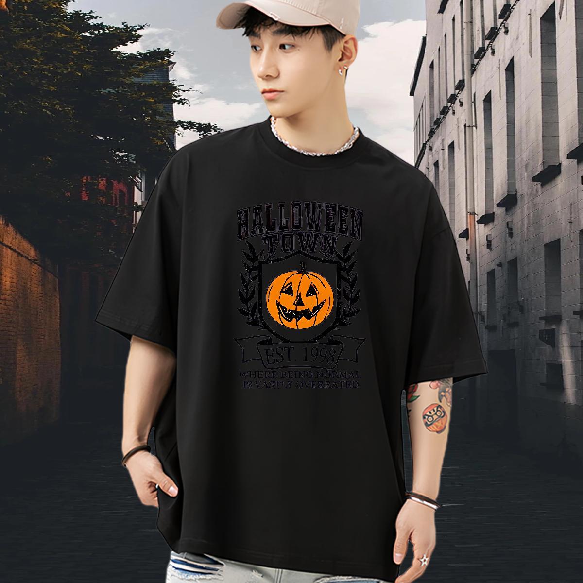 New Arrival Man T Shirts 100% Cotton 230g halloween Street Casual Tees Crew Neck Cool Tshirt for Man Woman Custom Cartoon