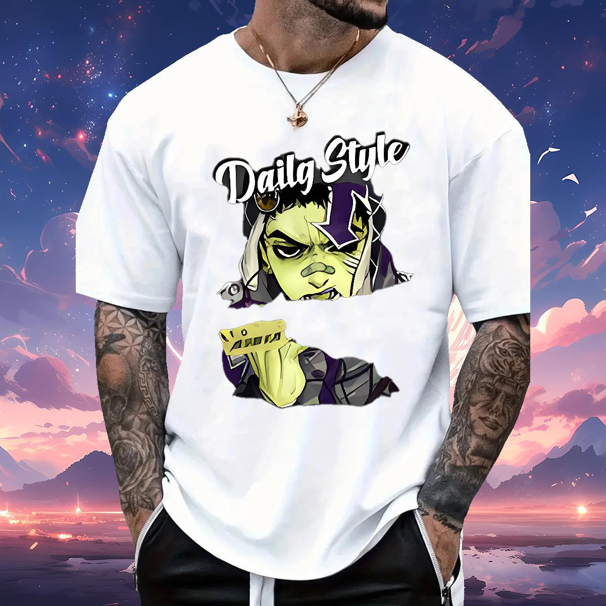 Man T Shirts 230g 100% Cotton Animated characters Daily Wear Short Sleeve Soft Black White Tshirt for Man Woman Fashion Casual TOP Quality Top Tees