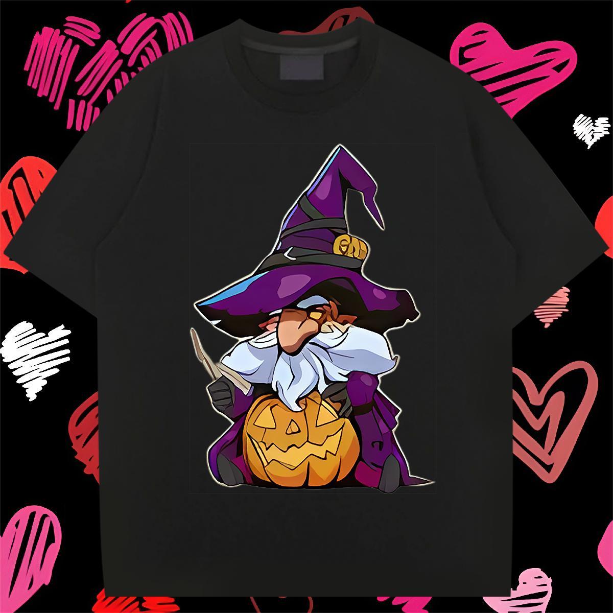 Fashion New Mens T Shirts 230g Cotton halloween Street wear Hip Hop Tshirts O Neck Short Sleeves Loose Men Tshirts Custom Print Plus Size