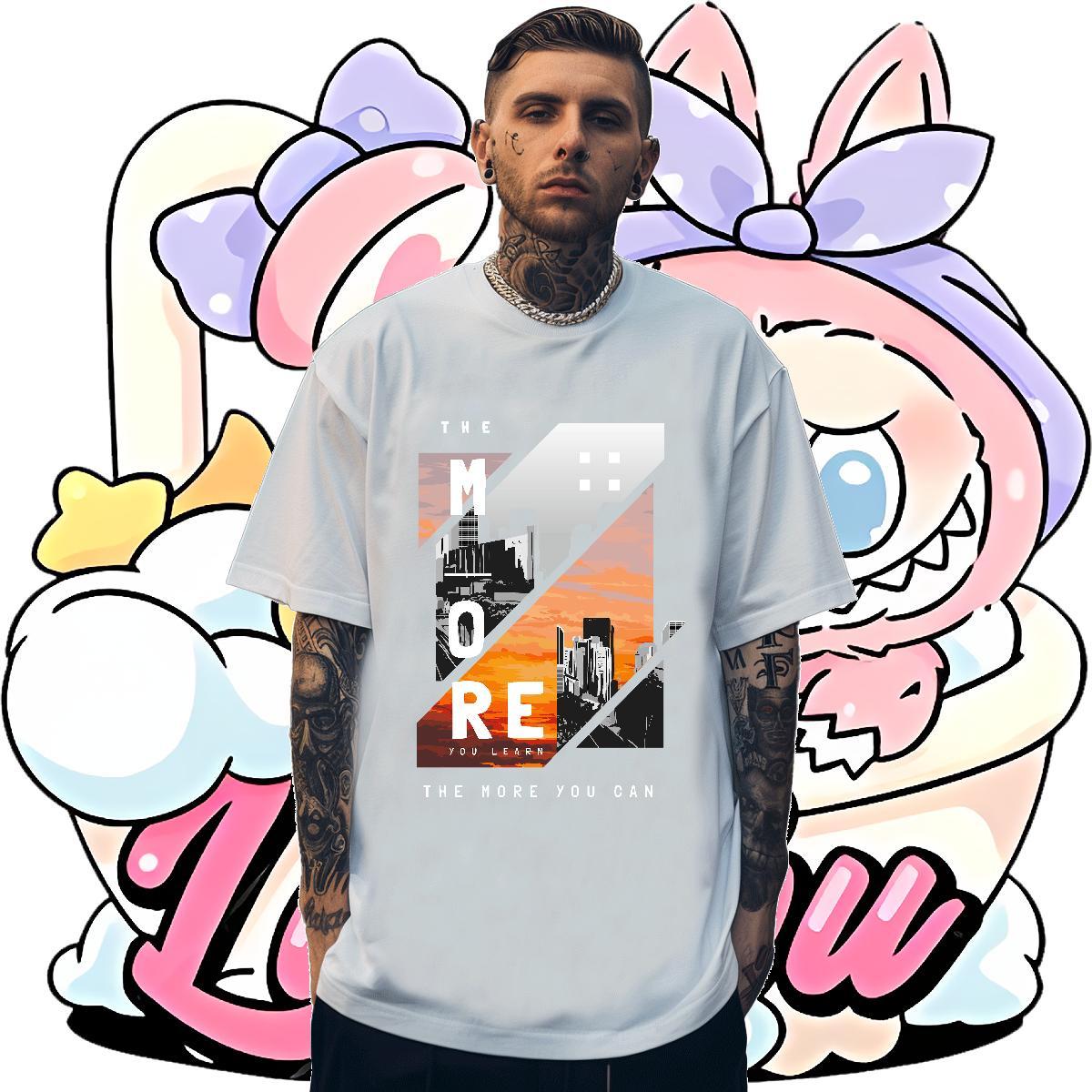 2024 New Mens T Shirts 230g Cotton Tall buildings, streets Street Top Tees Breathable Short Sleeve Free Shipping Tshirts DIY